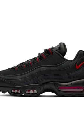 Nike Black and Red Air Max 95 Sneakers